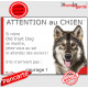 Old Inuit Dog du Nord, plaque portail humour "Attention au Chien, Jetez Vous au Sol, attendez secours, courage" photo pancarte