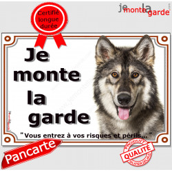Old Inuit Dog, Inuit du Nord, plaque portail "Je Monte la Garde, risques périls" panneau affiche pancarte photo
