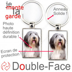 Porte-Clefs Métal, double face photo Bobtail