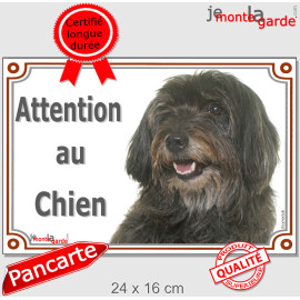 Labrit noir Tête, Berger des Pyrénées, plaque portail "Attention au Chien" pancarte panneau Pyrénnées photo