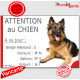 Berger Allemand Poils Longs, Pancarte Portail drôle "Attention au Chien, nombre de Facteurs, Ballons, Voleurs" plaque photo