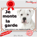 Dogue Argentin, plaque extérieure "Je Monte la Garde, risques périls" 2 tailles LUX D
