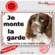Springer Spaniel marron, Plaque portail extérieur "Je monte la garde, risques périls" pancarte photo springeur attention chien