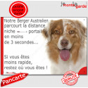Aussie Rouge Merle, plaque "distance Niche - Portail" 24 cm 3SEC