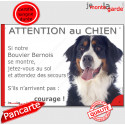 Bouvier Bernois, plaque portail humour "Attention au Chien, Jetez Vous au Sol" 24 cm JET