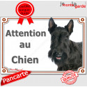 Scottish Terrier noir, plaque portail "Attention au Chien" 3 tailles LUX D