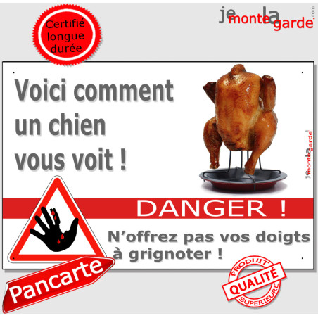 Plaque Portail "Danger, Attention, doigts mordus" 2 tailles D Plaque Portail "Danger, Attention, doigts mordus" 2 tailles D
