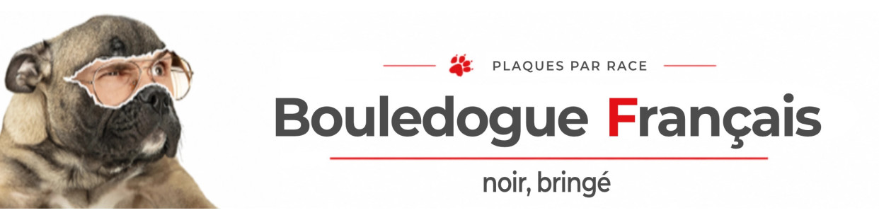 Bouledogue Français bringé noir – Plaques, stickers et porte-clés