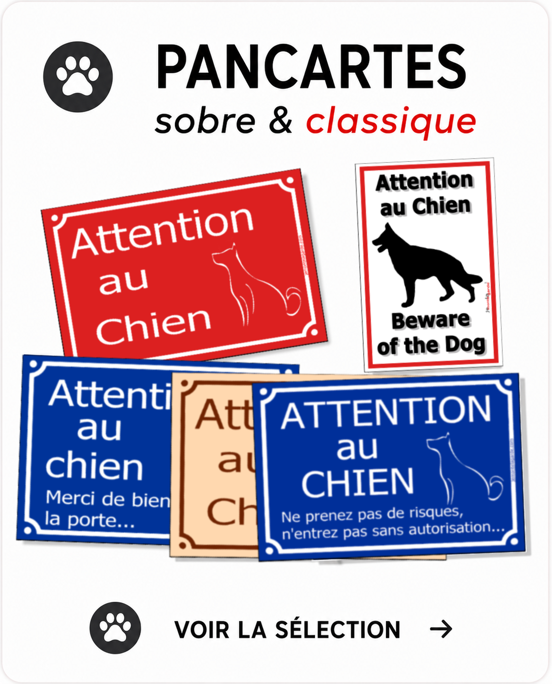 Pancartes sobres et classiques