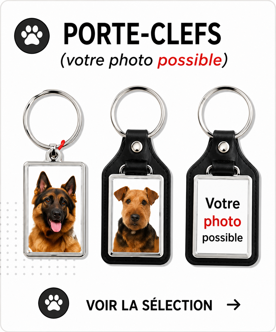 Porte-clés pour chiens et chats