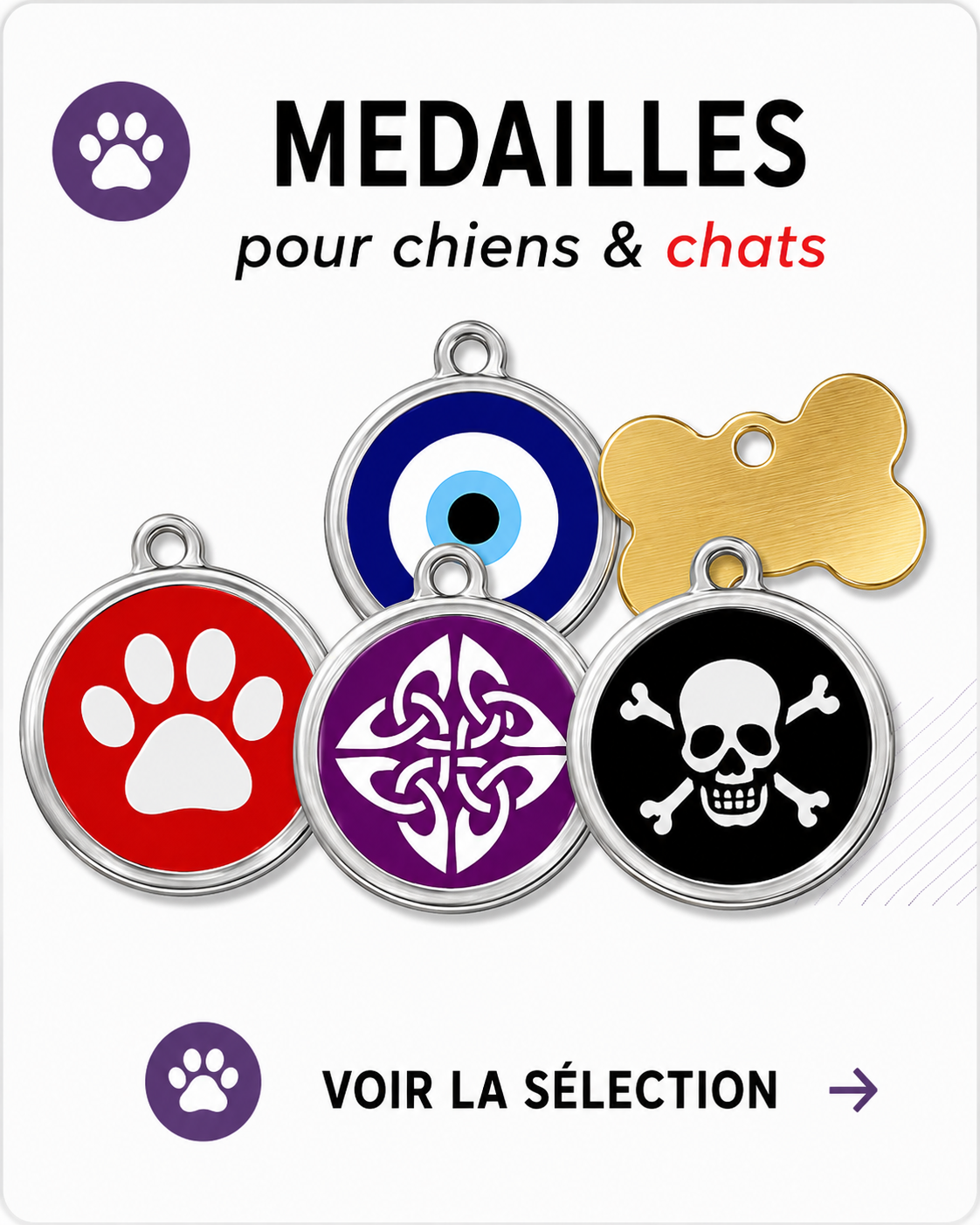 Médailles pour chiens et chats